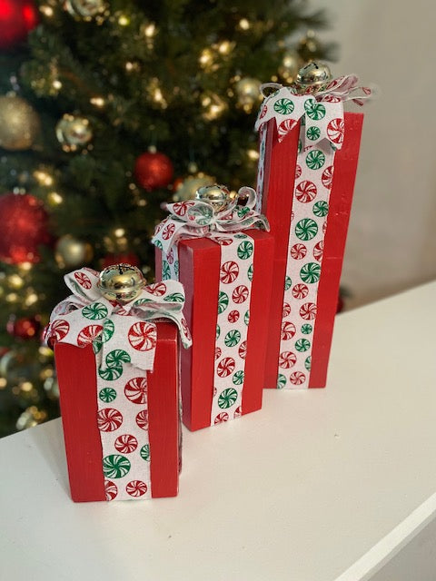 Wooden Peppermint Present Set | 3 pieces