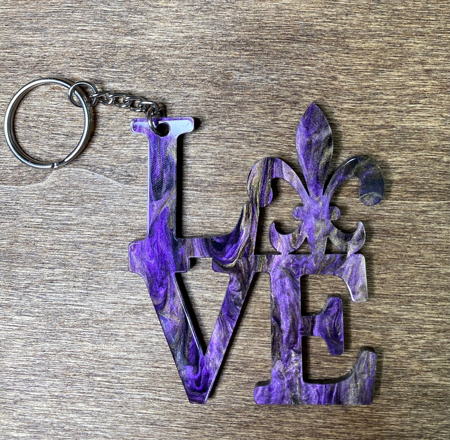 Love fleur de lis keychain