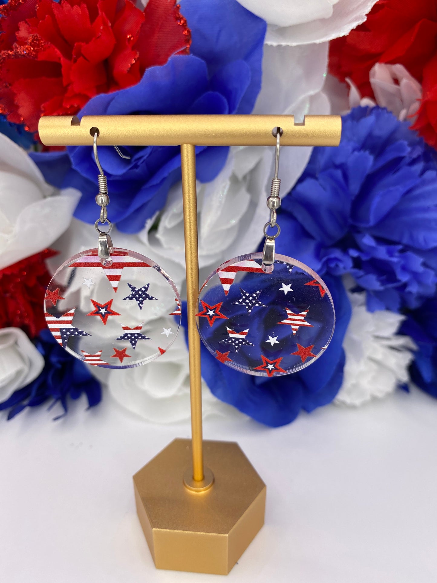 Patriotic Earrings | Round Shape