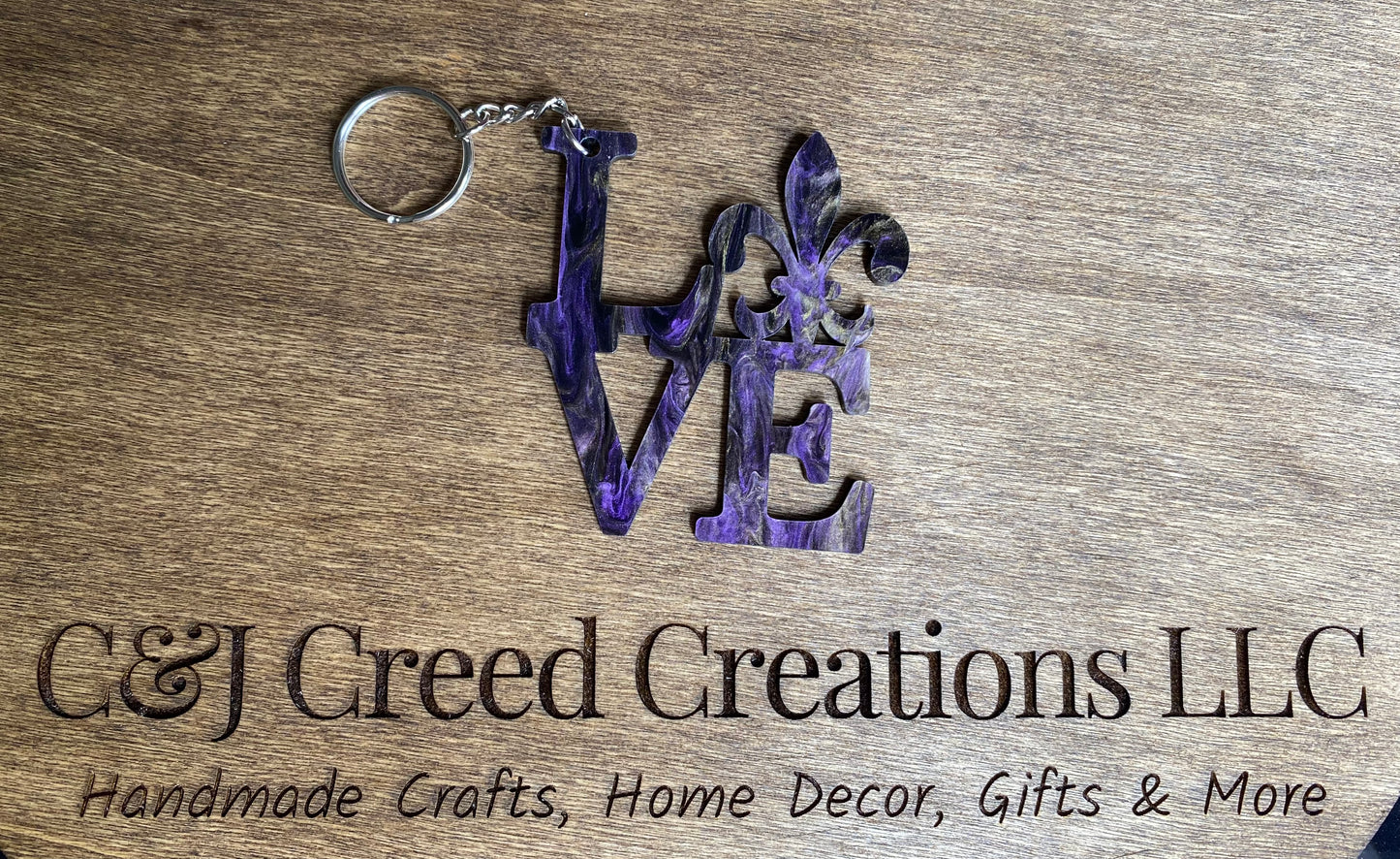 LOVE Fleur-de-lis Keychain