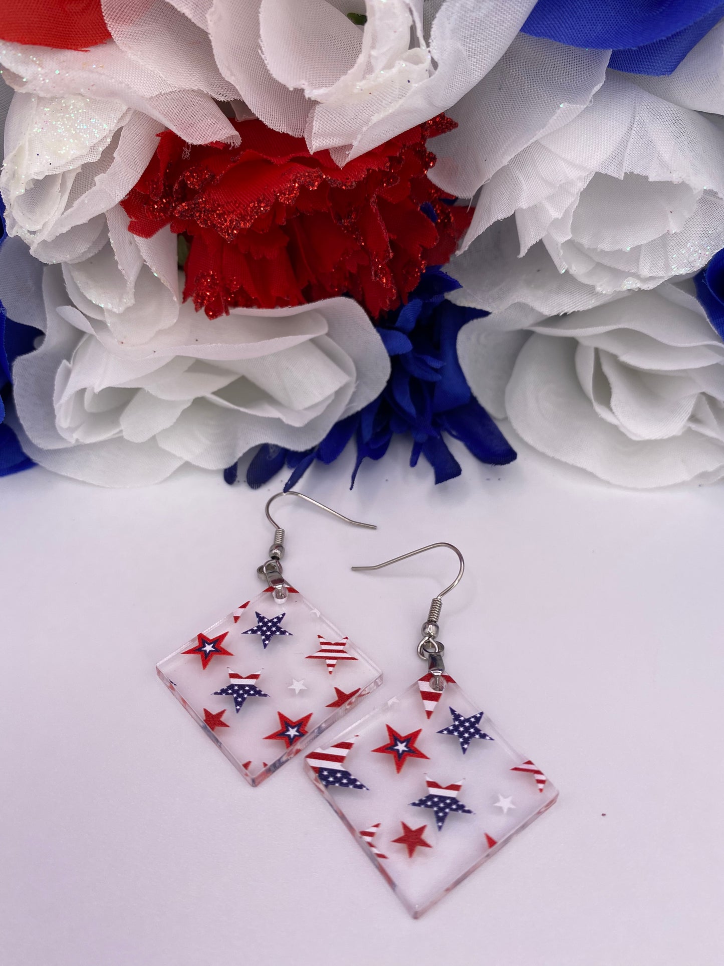 Patriotic Earrings | Square Shape