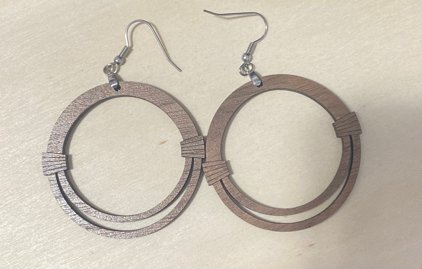 Walnut Hoop Earrings