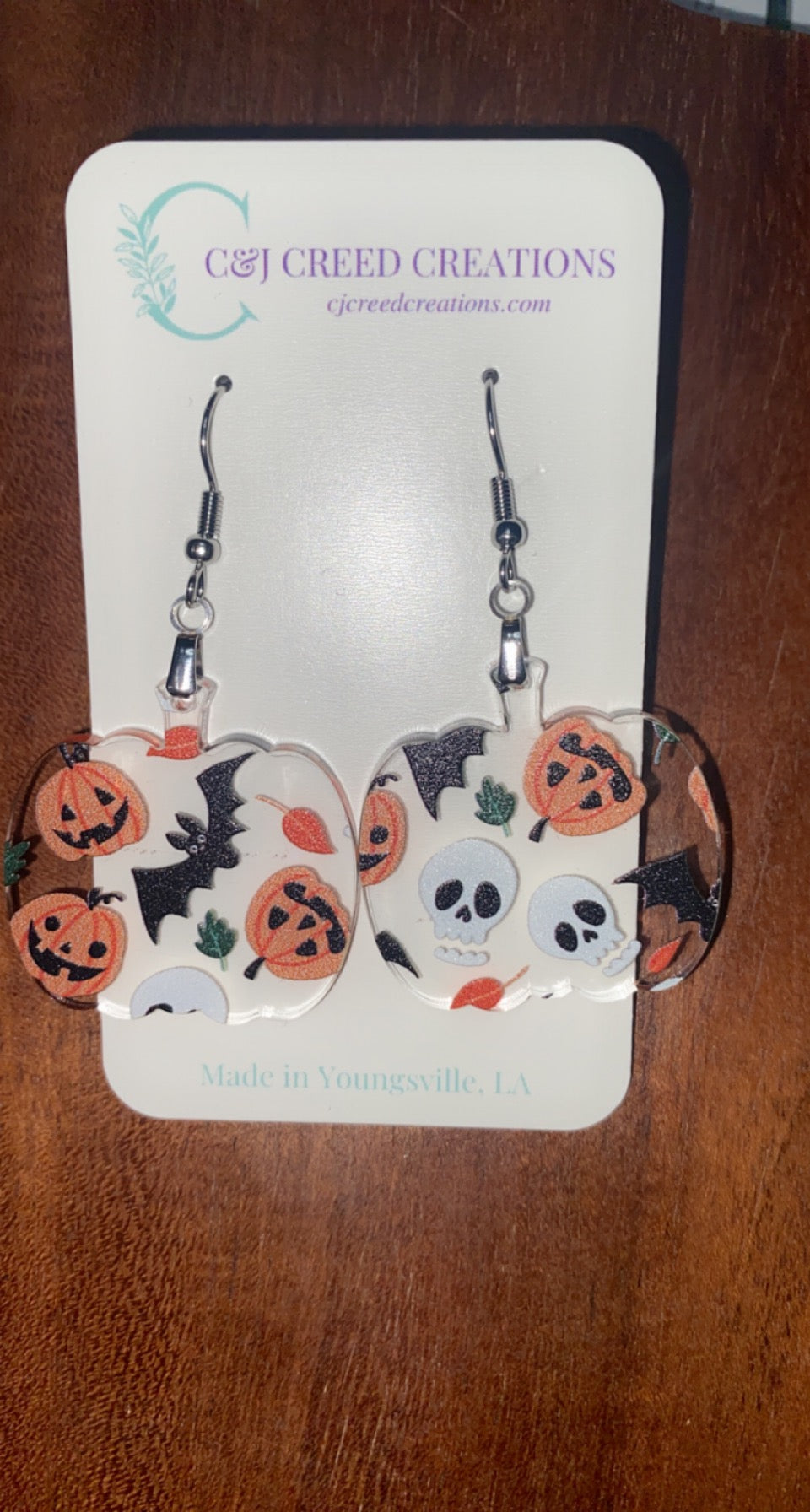 Bats, Skulls, and Jack-o-Lantern Pumpkin Shape Earrings