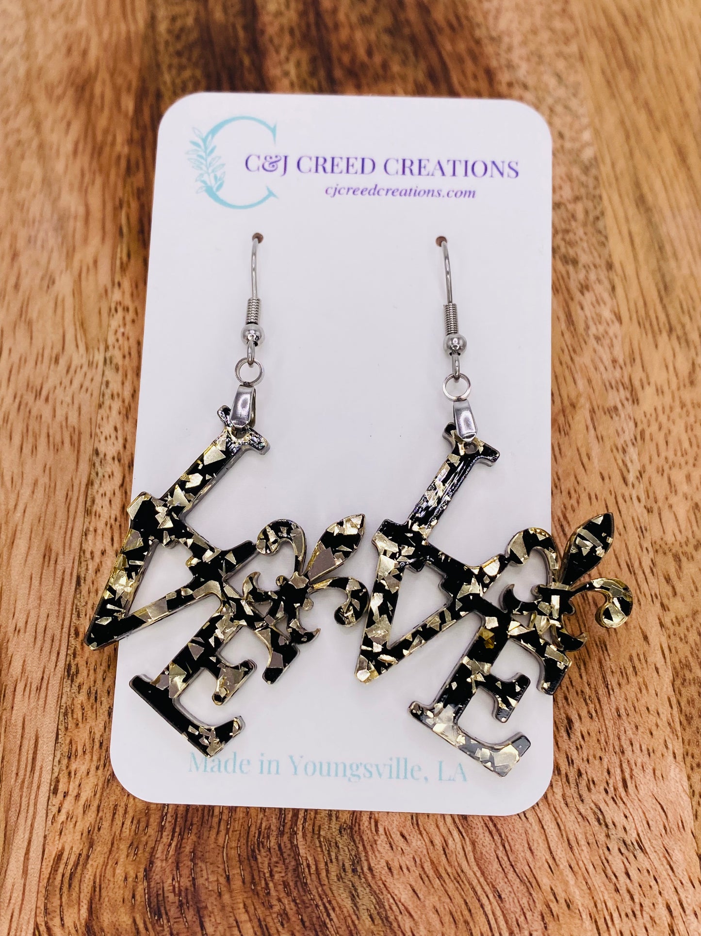 LOVE Fleur-de-lis Earrings