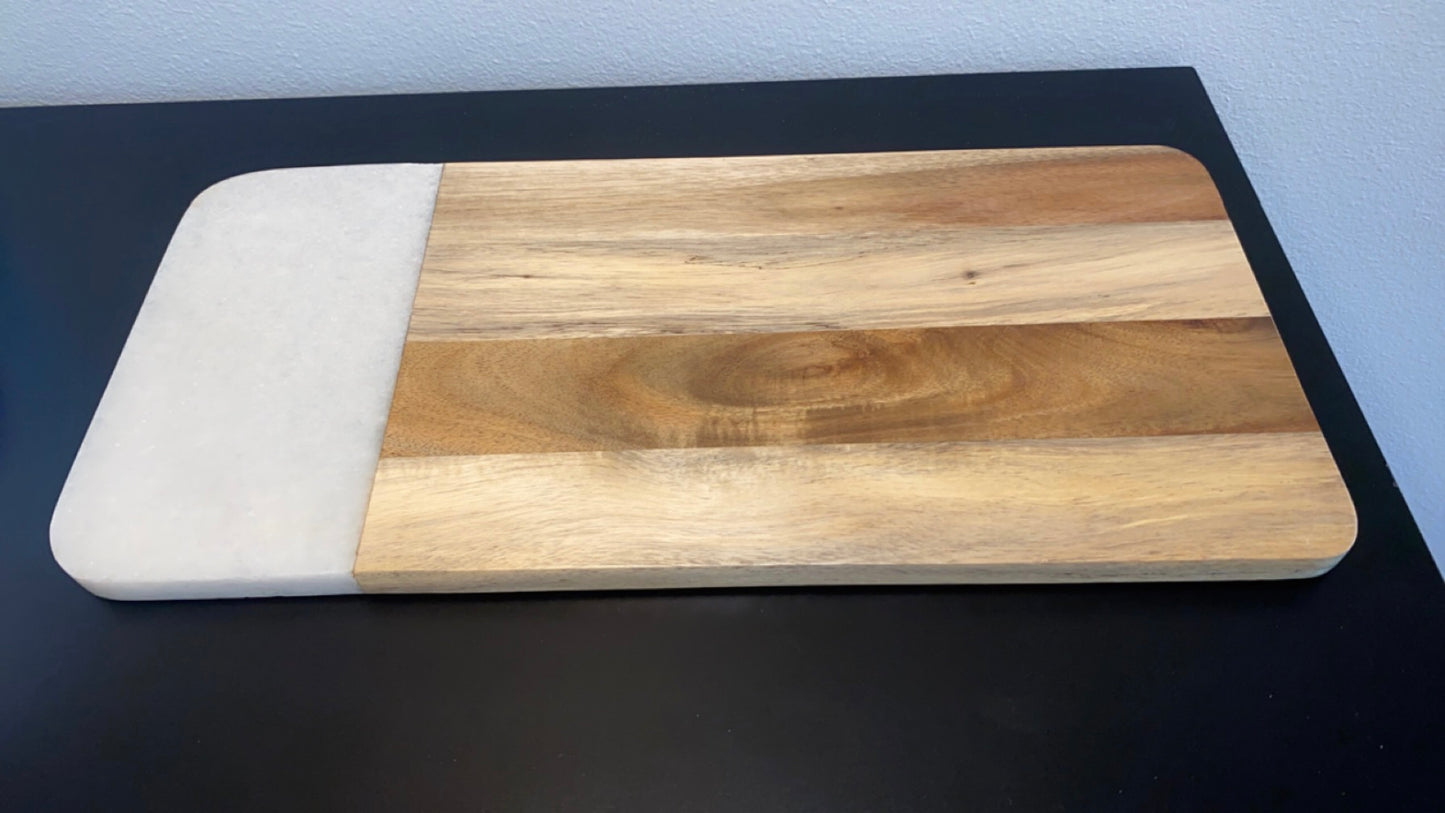 Personalized Wood & Marble Serving Board