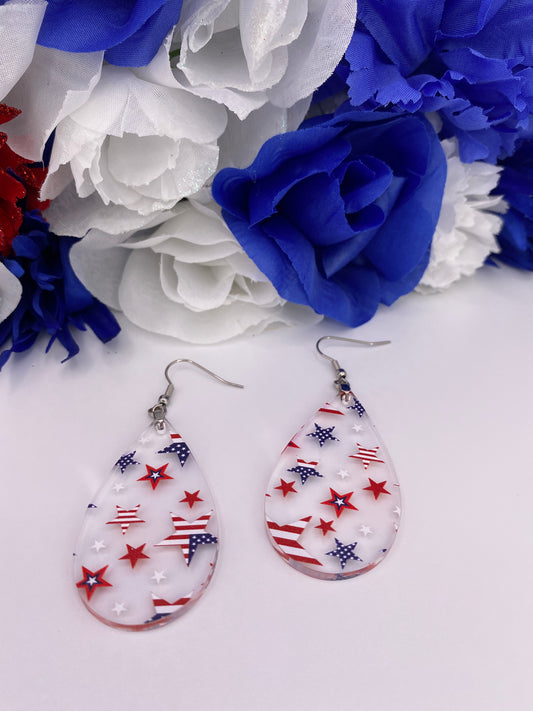 Patriotic Earrings | Teardrop Shape