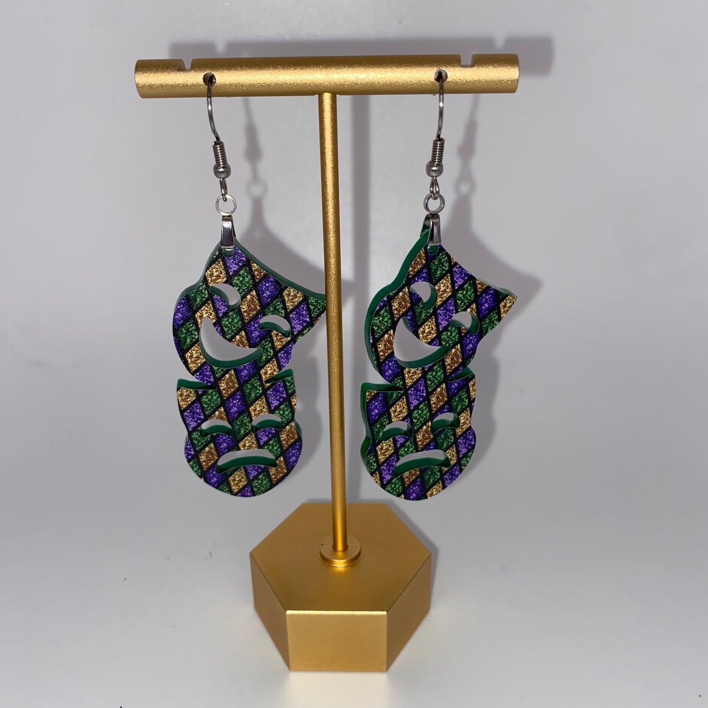 Mardi Gras Comedy Tragedy Earrings